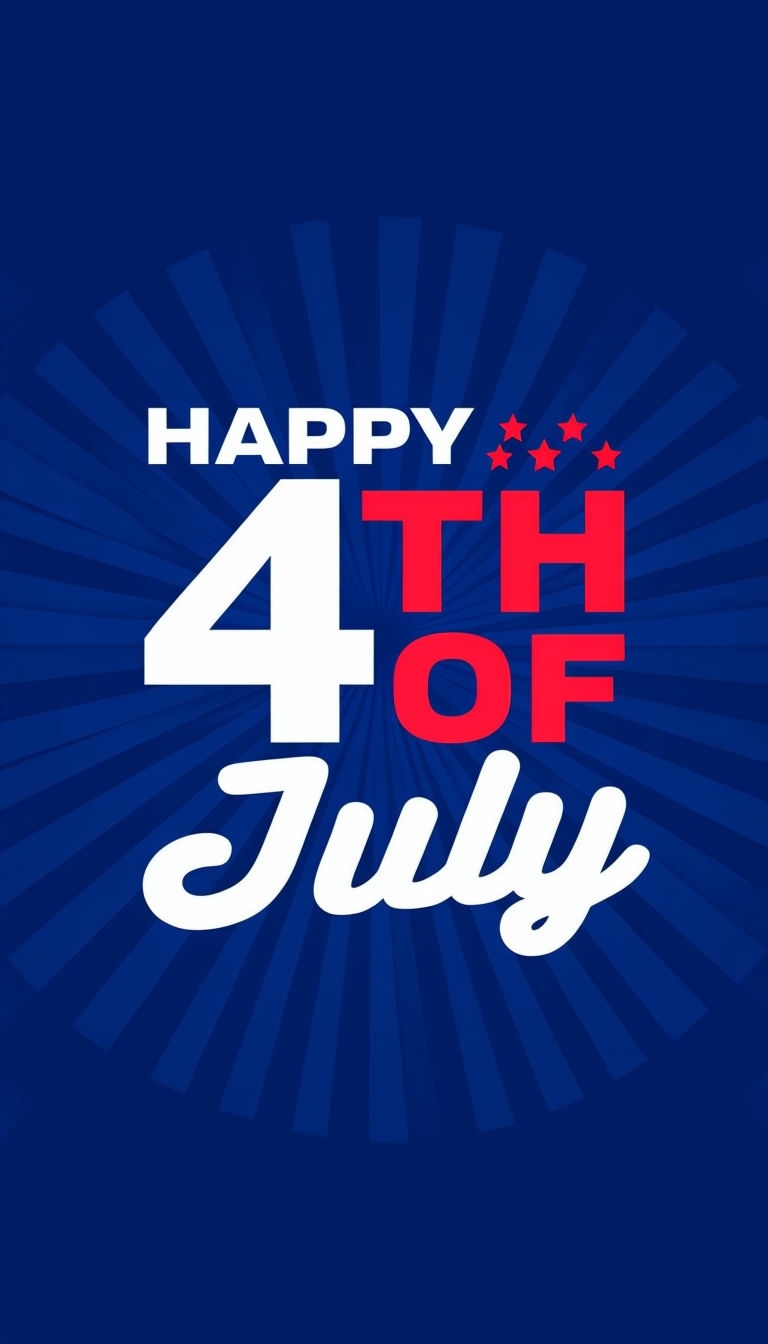 Patriotic Happy 4th of July Graphic Design for Celebration Social Media Post
