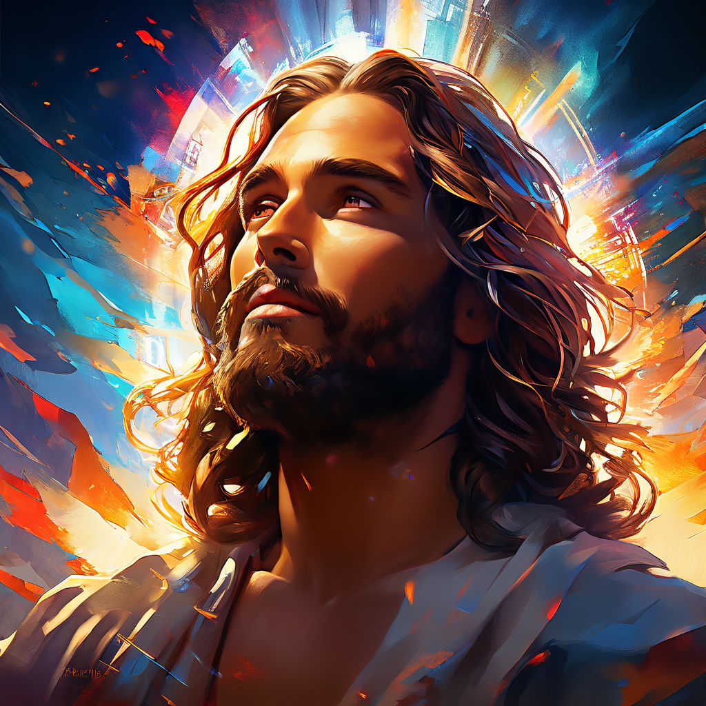 Jesus Christ the Lord God Savior depicted in an ultra high-r... by ...