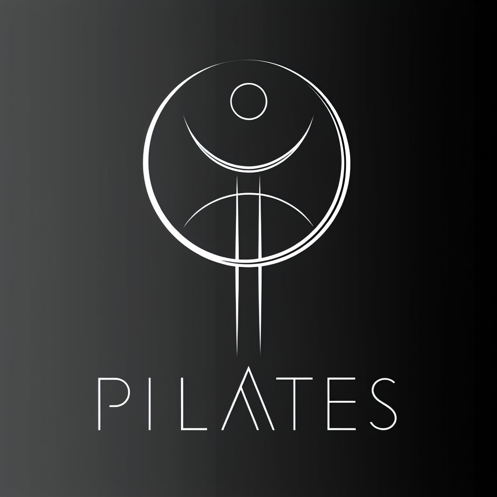 Modern Minimalist Pilates Logo Design with Stylized Human Figure