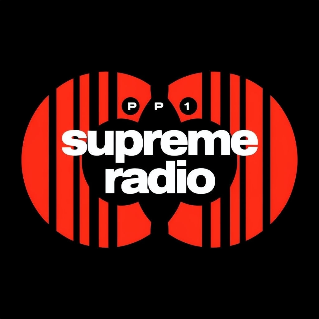 Modern Minimalist Supreme Radio Logo Design for Spotify Album Cover