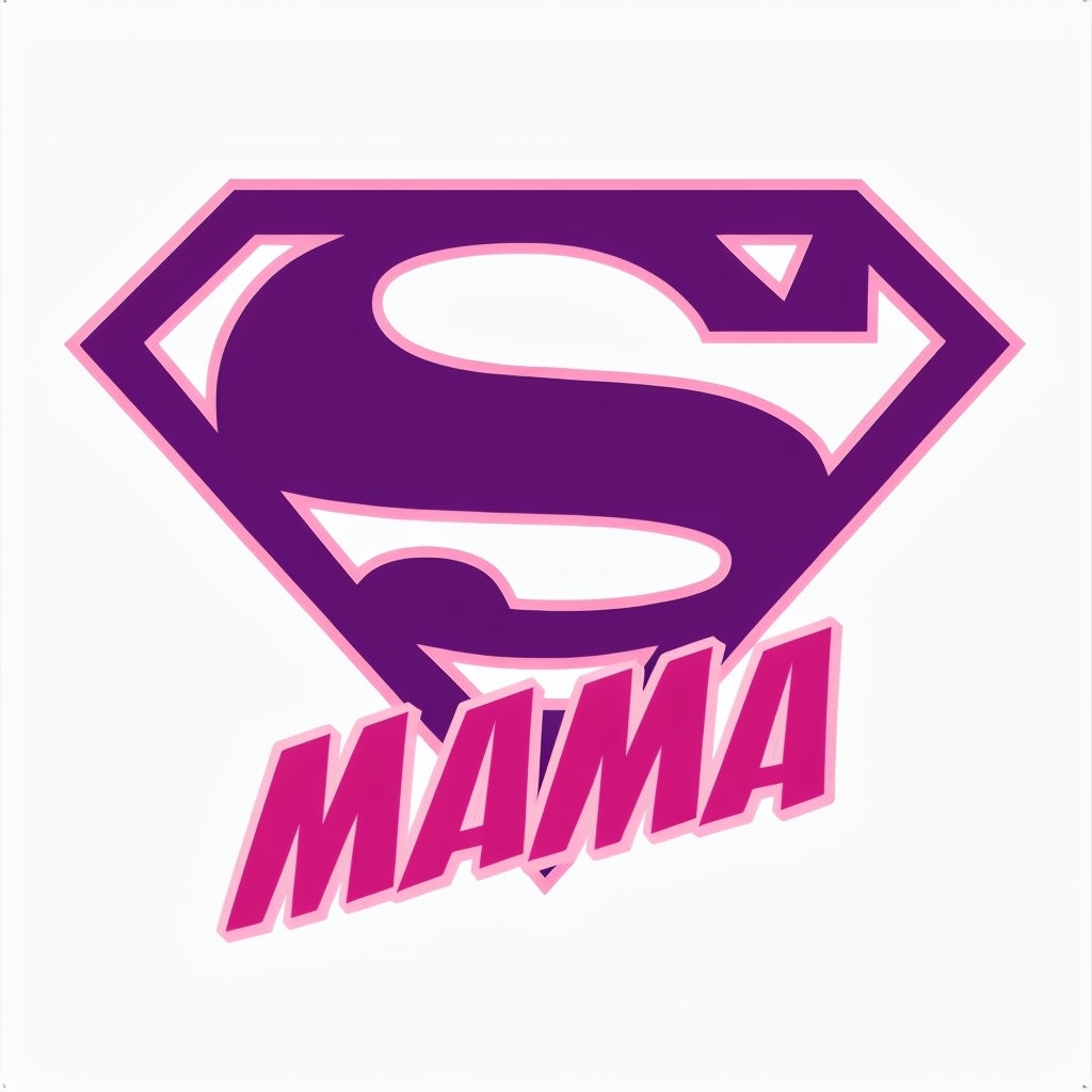 Superman Shield MAMA Graphic Design in Purple and Pink Mug