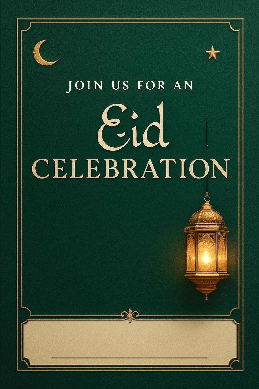 Elegant Eid Celebration Invitation Poster with Golden Accents Cards & Invites
