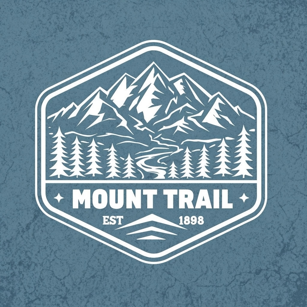 Minimalist Mountain Landscape Hexagonal Logo Design