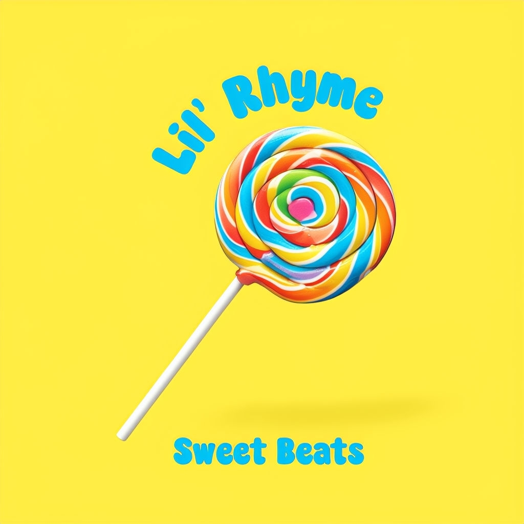 Playful Rainbow Lollipop Sweet Beats Album Cover Design