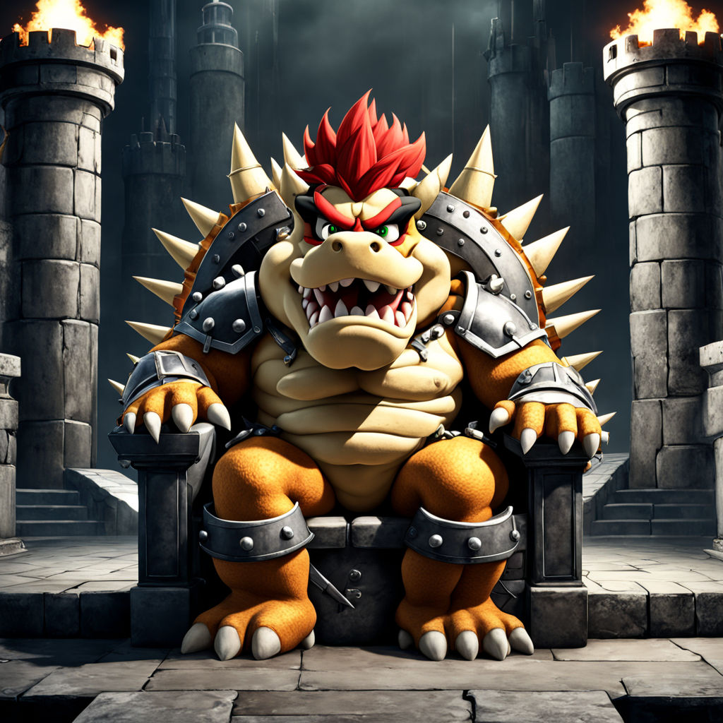 Bowser sitting on the throne in Bowser's fortress by Kuya - Playground