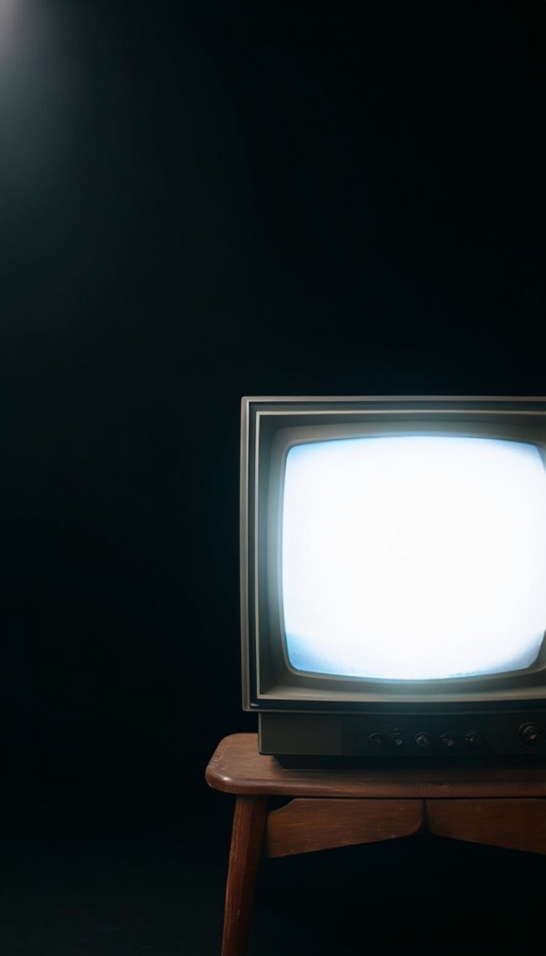 Vintage 1980s CRT Television Nostalgic Scene Mobile Wallpaper