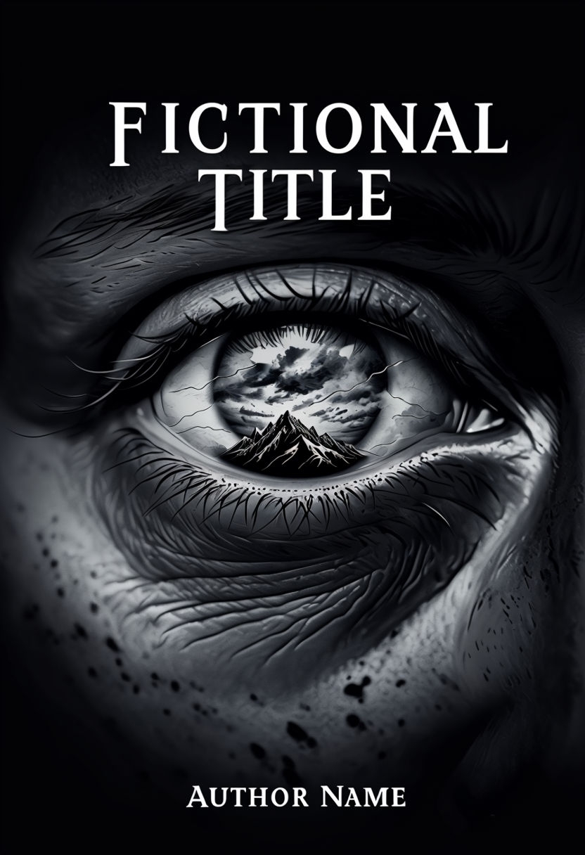 Intense Human Eye with Mountain Reflection Ebook Cover Design