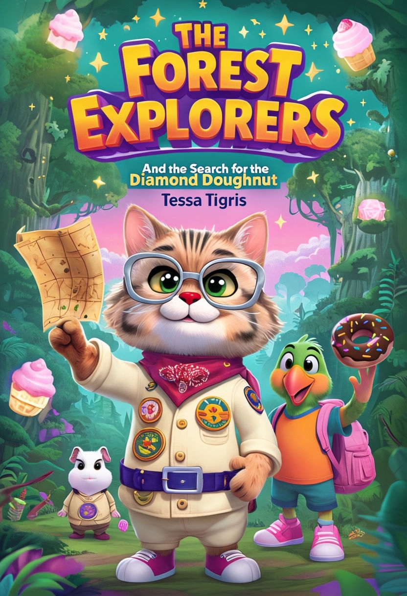 Adventurous Forest Explorers Seeking the Diamond Doughnut EBook Cover