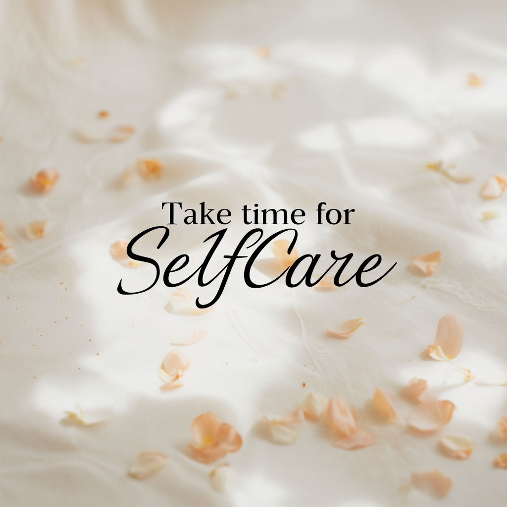 Tranquil Self-Care Message with Floral Aesthetic Poster