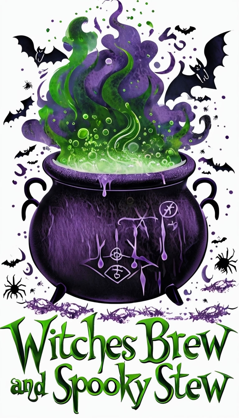 Witches Brew and Spooky Stew Halloween Design