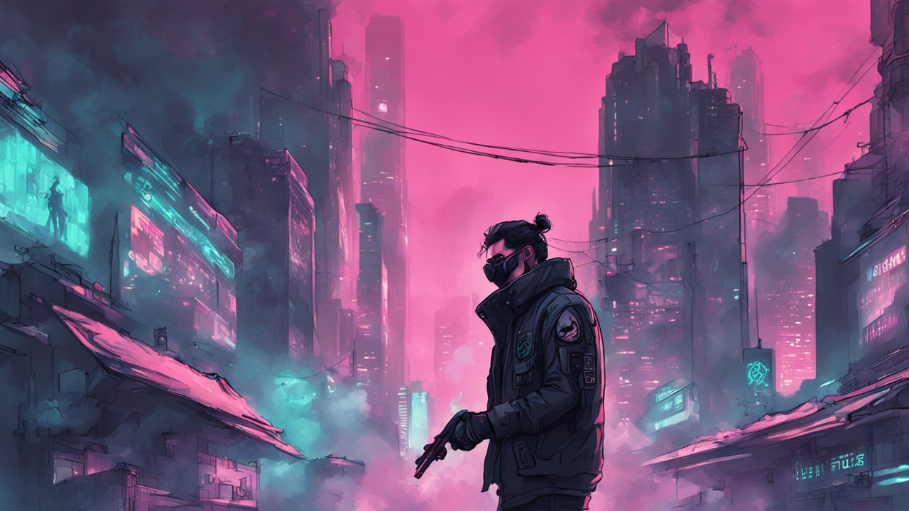 Cyberpunk smoke illustration by jajang nurjaman - Playground