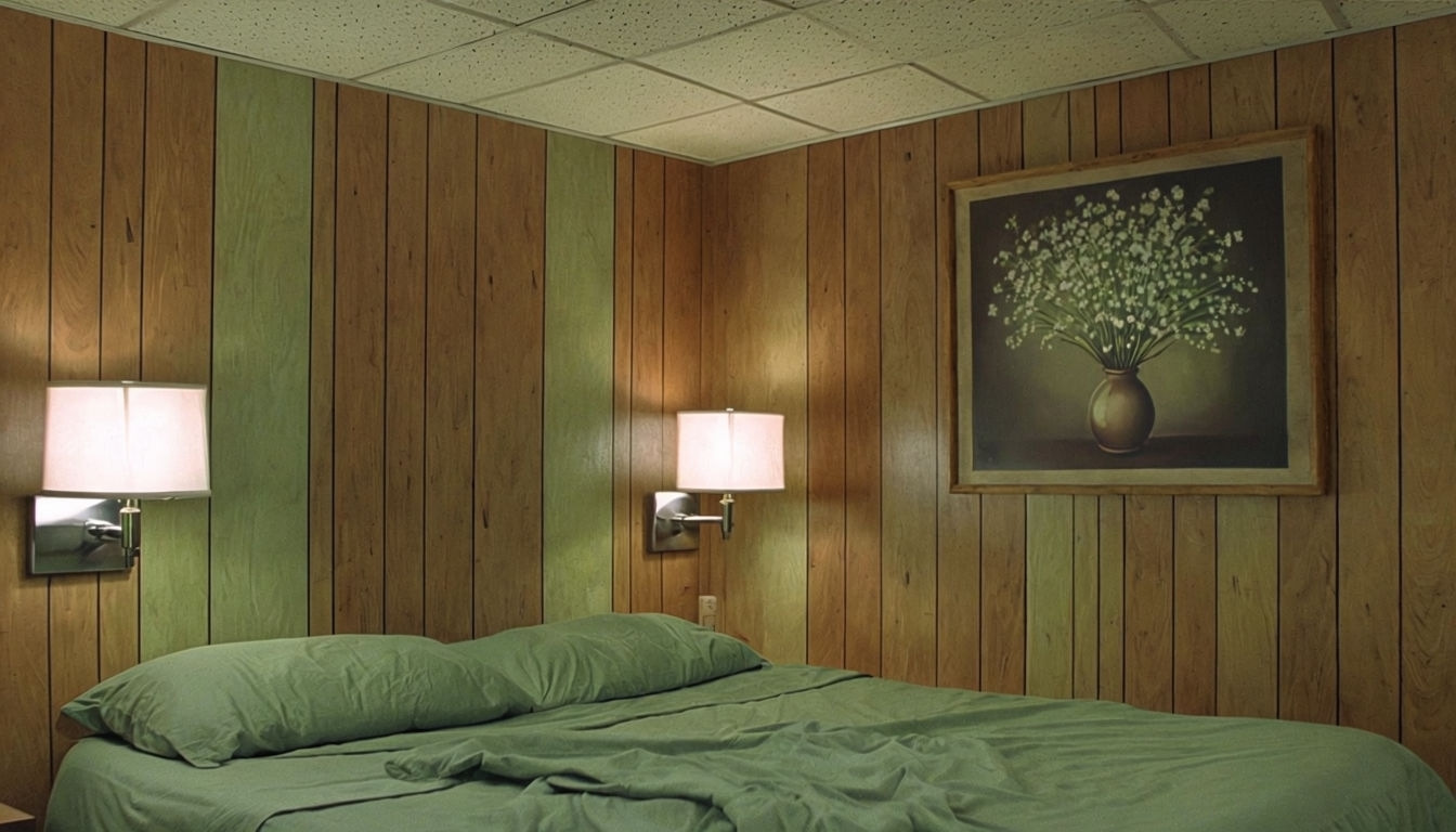 Nostalgic Motel Room Interior Virtual Background Design
