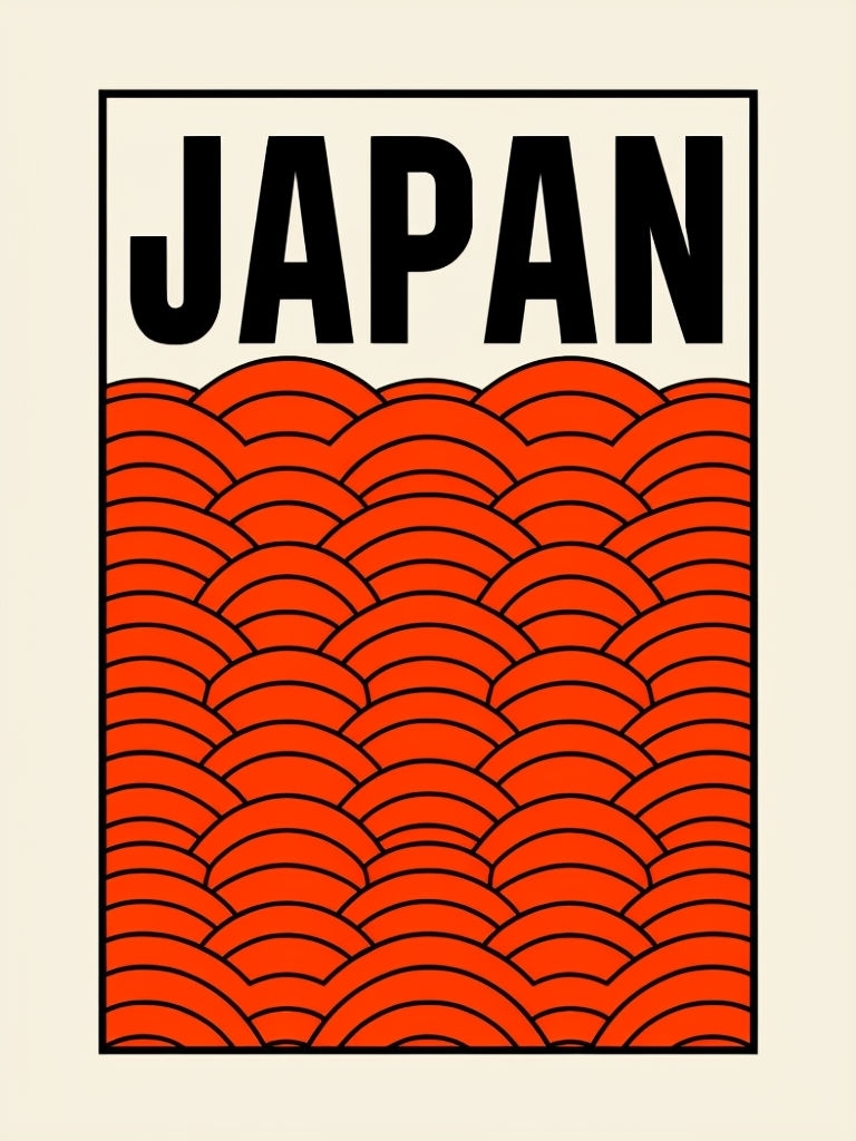 Retro Japan Waves Graphic T-Shirt