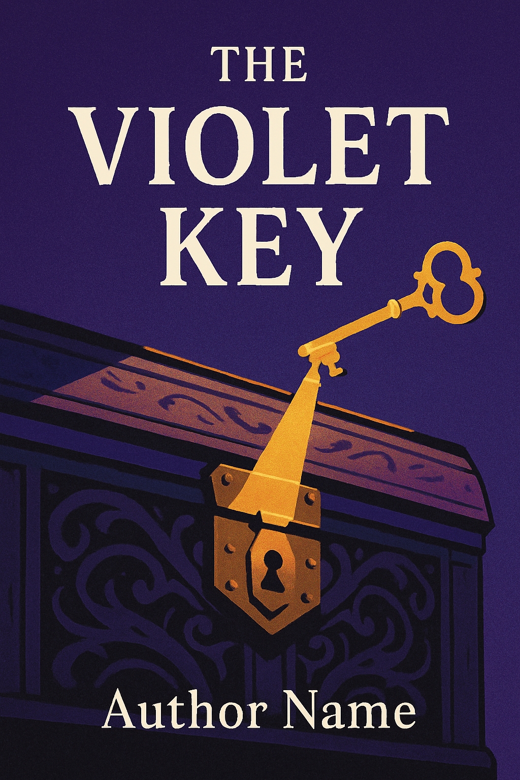 Mysterious Vintage Illustrated Cover for The Violet Key EBook Cover