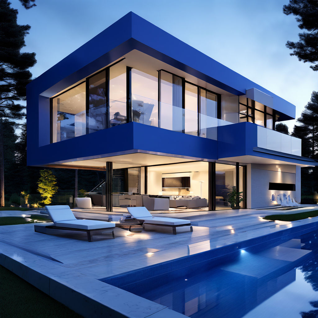 Luxury and modern blue house by Lisa Deneux Playground