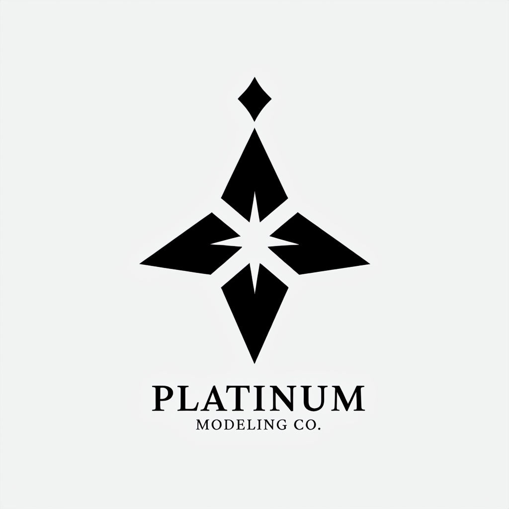 Minimalist Black Geometric Logo for Platinum Modeling Co. Logo