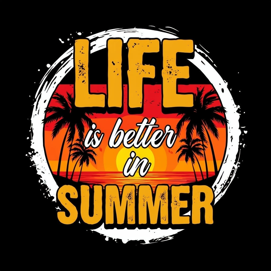 LIFE is Better in SUMMER Motivational Graphic T-Shirt