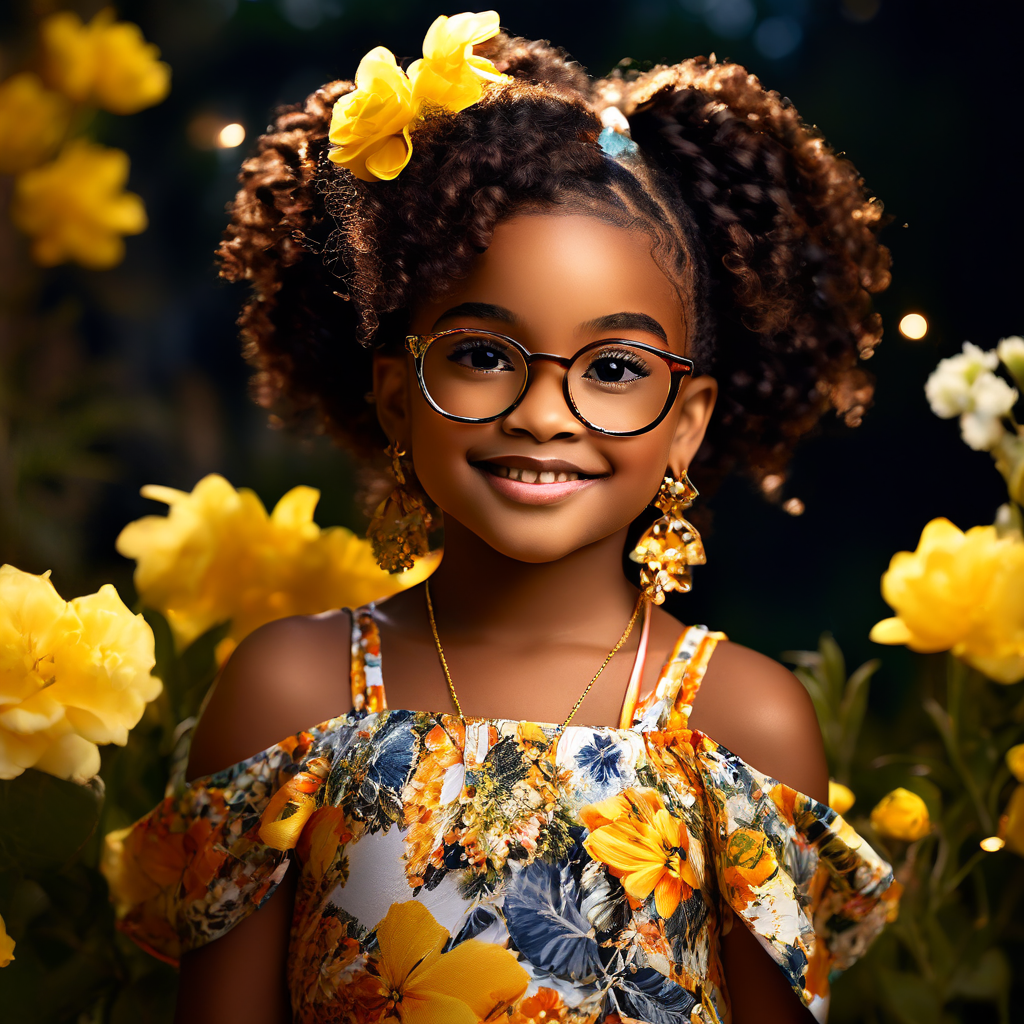 Brown-skinned little black girl with glasses by Peppylongstocks ...