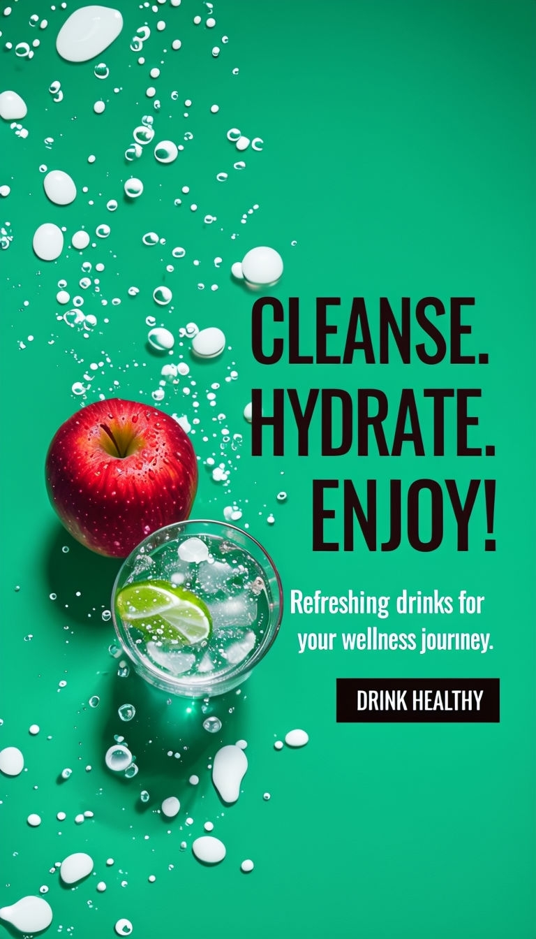 Vibrant Cleanse Hydrate Enjoy Beverage Advertisement Design Ads