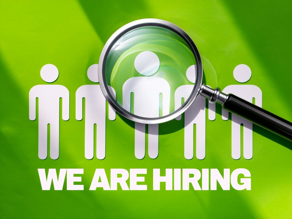 Minimalist We Are Hiring Graphic Design on Lime Green Background Social Media Post