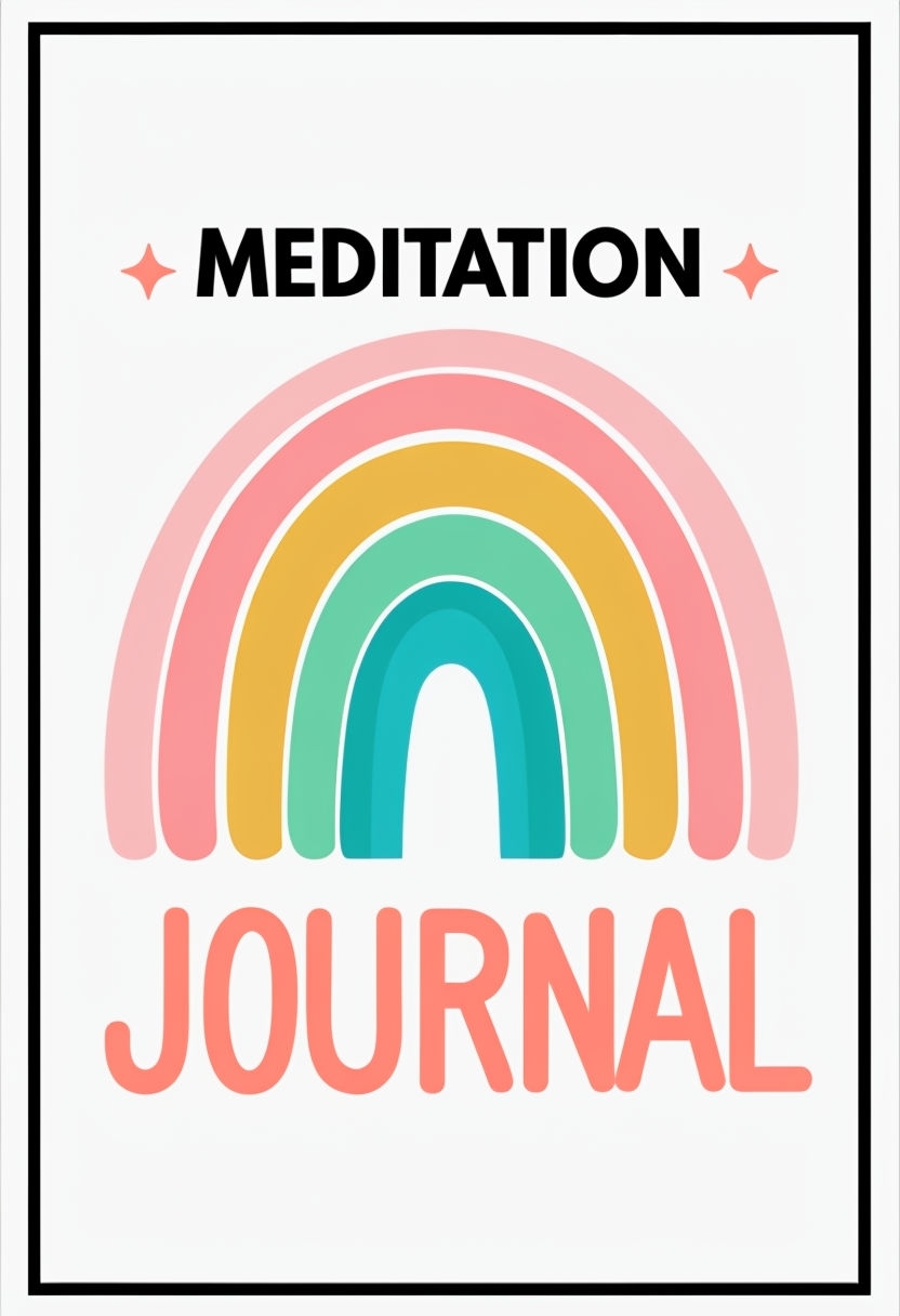 Stylish Minimalist Meditation Journal with Rainbow Design EBook Cover