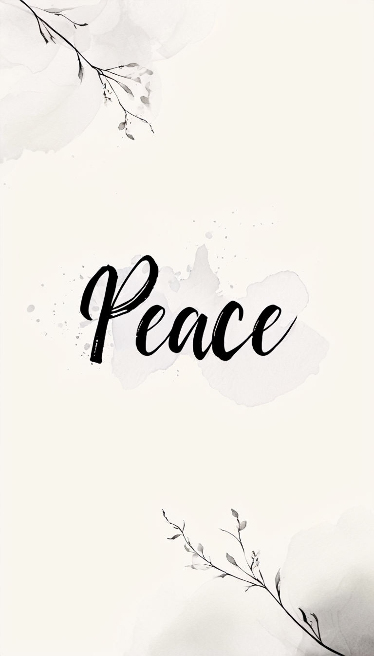 Elegant Calligraphy 'Peace' Artwork with Subtle Textures Poster