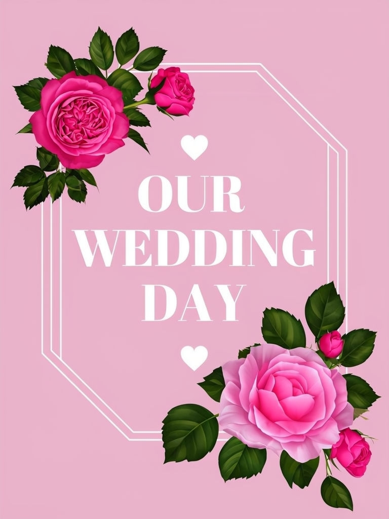 Elegant Pink Wedding Day Invitation Card Design