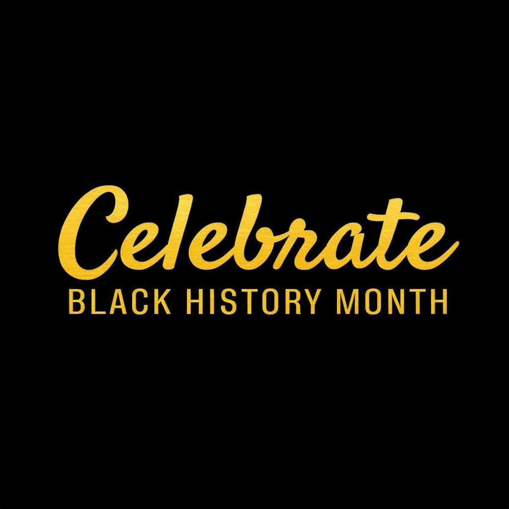 Celebrate Black History Month in Gold Text T-Shirt