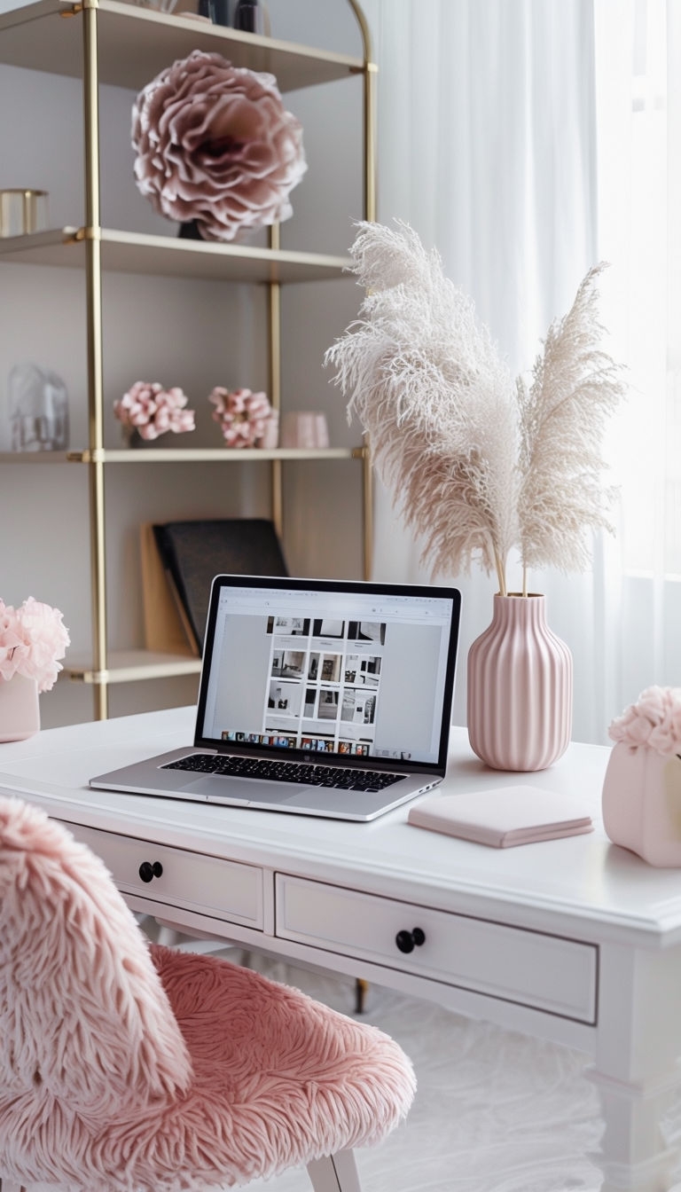 Elegant Modern Workspace Design with Natural Accents Social Media Post