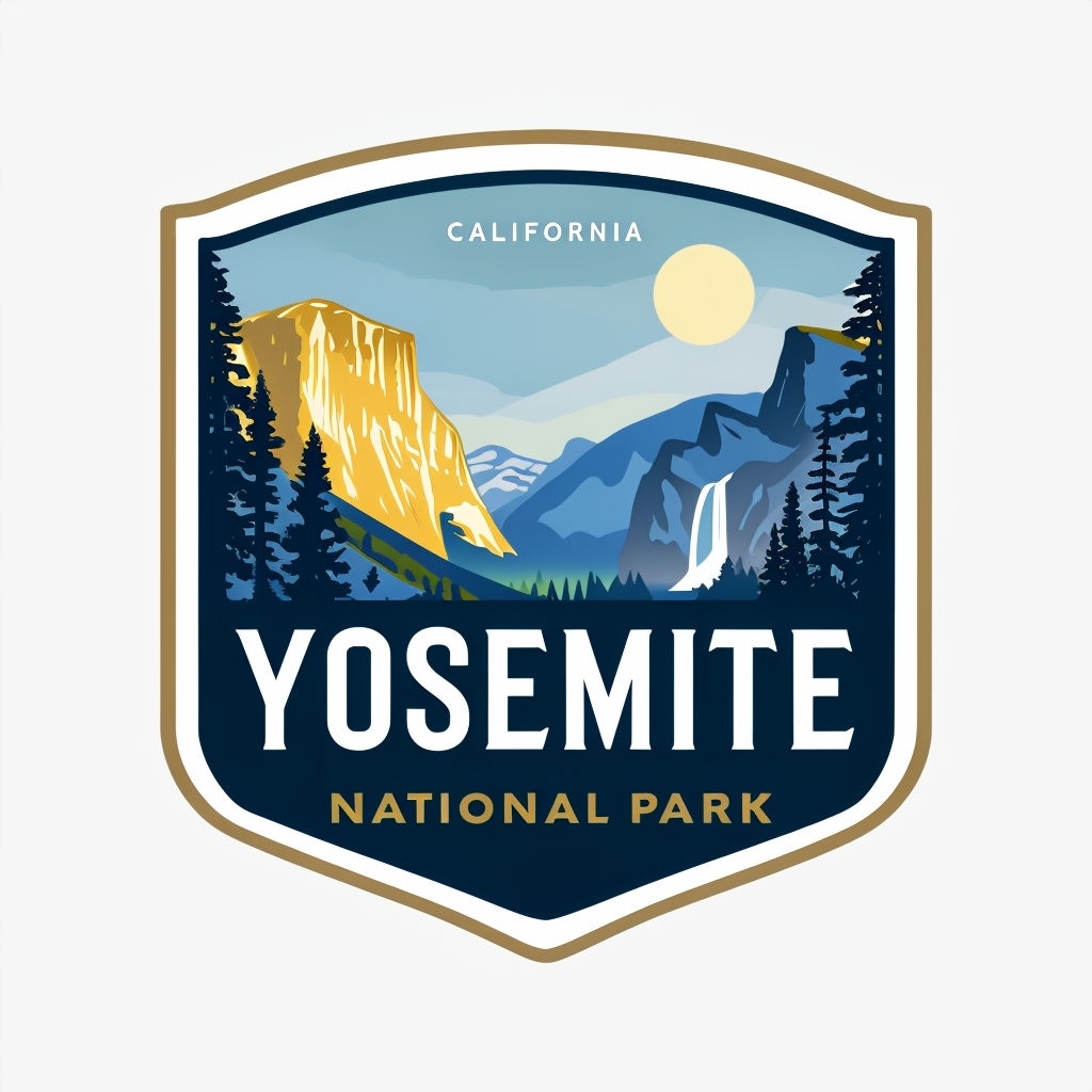 Vintage Yosemite National Park Emblem Logo Design - Playground