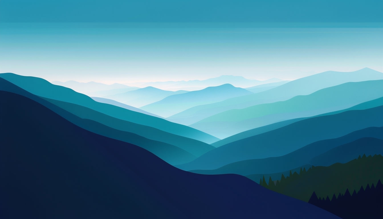 Tranquil Minimalist Landscape Illustration for Virtual Backgrounds