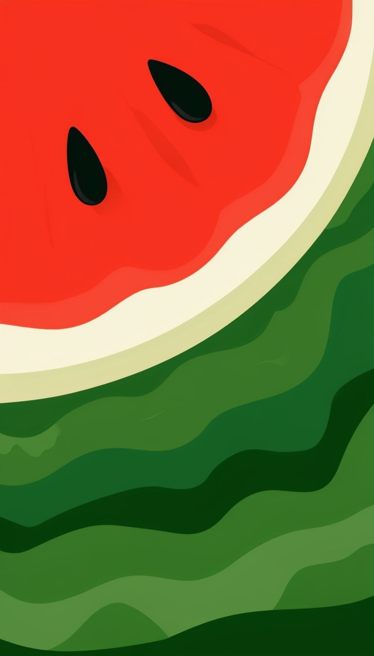Vibrant Minimalist Watermelon Slice Digital Artwork Mobile Wallpaper