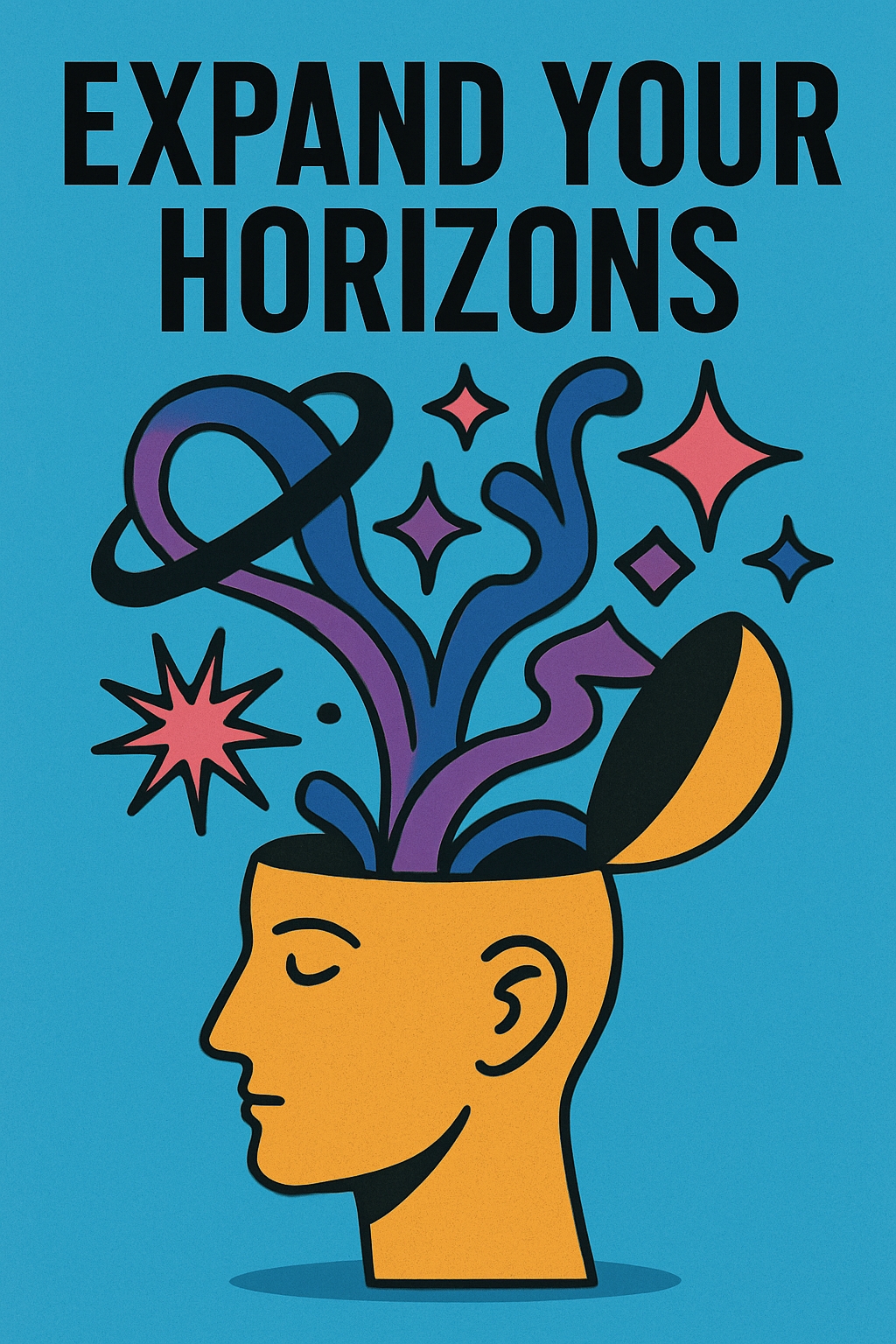 Expand Your Horizons Creative Mind Illustration Poster