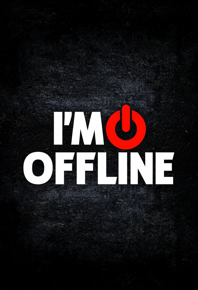 I'm Offline Bold Power Button Digital Art Social Media Post