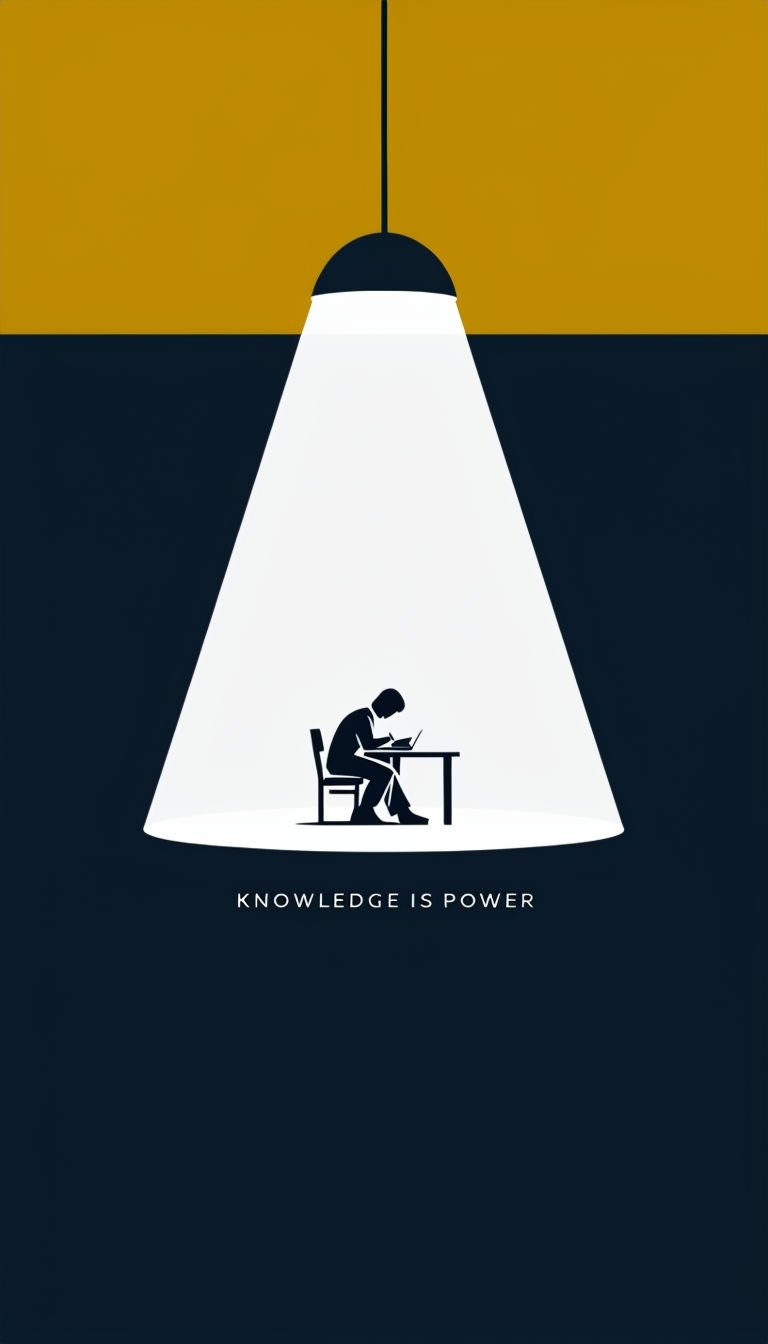 Minimalist Knowledge is Power Illustration Poster