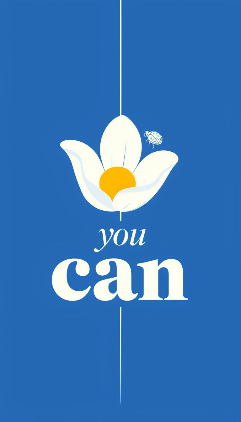 Minimalist 'You Can' Motivational Illustration for Empowerment Social Media Post