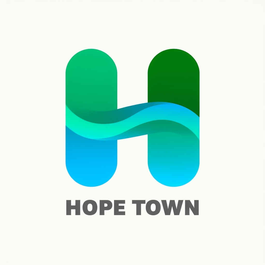 Modern Gradient H Logo Design for Hope Town Branding Logo