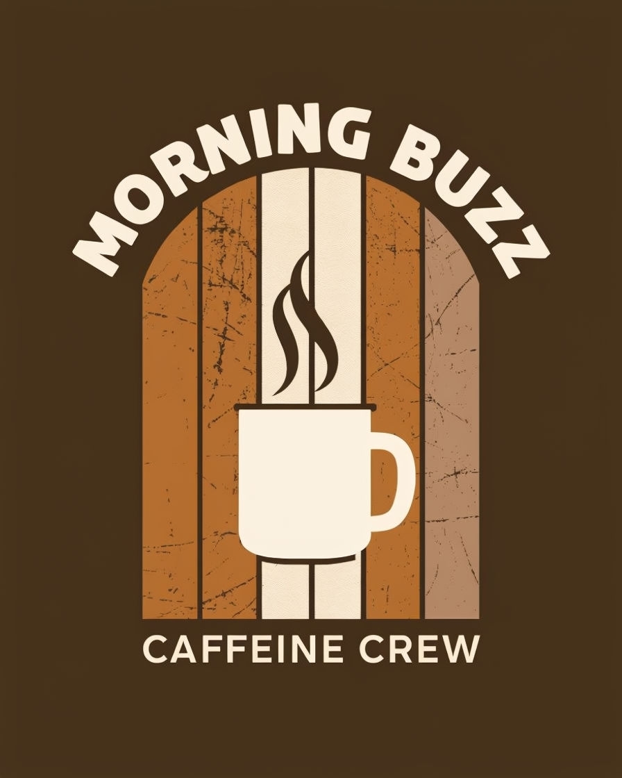 Morning Buzz Caffeine Crew Retro Coffee Mug T-Shirt