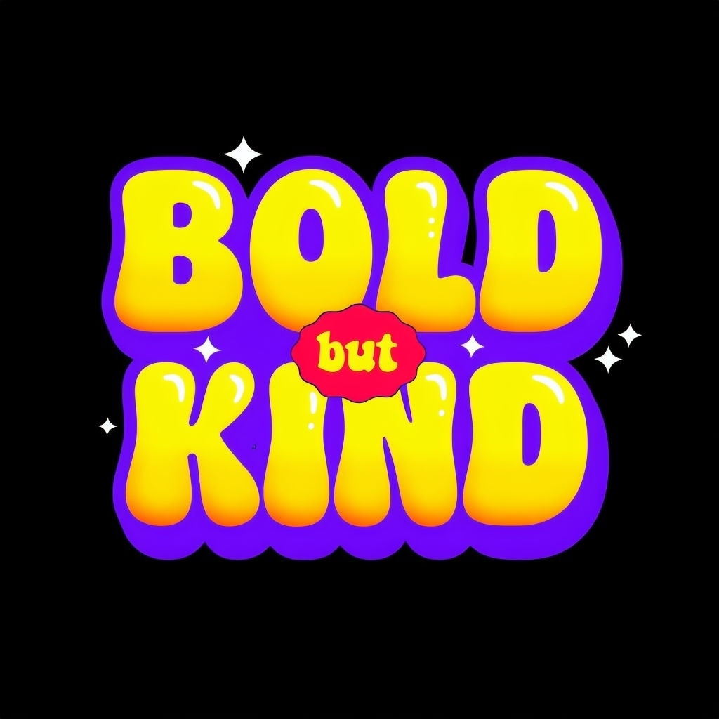 Bold and Kind Colorful Cartoon Text Logo Design