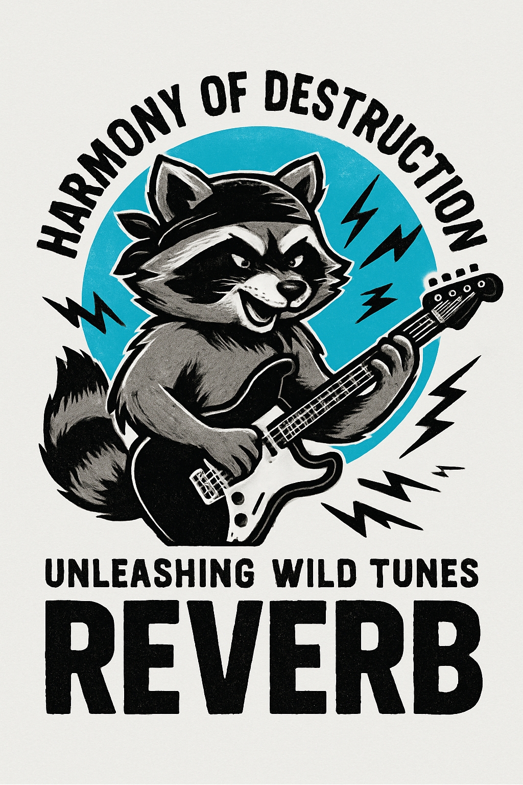 Vibrant Retro Raccoon Playing Guitar T-Shirt