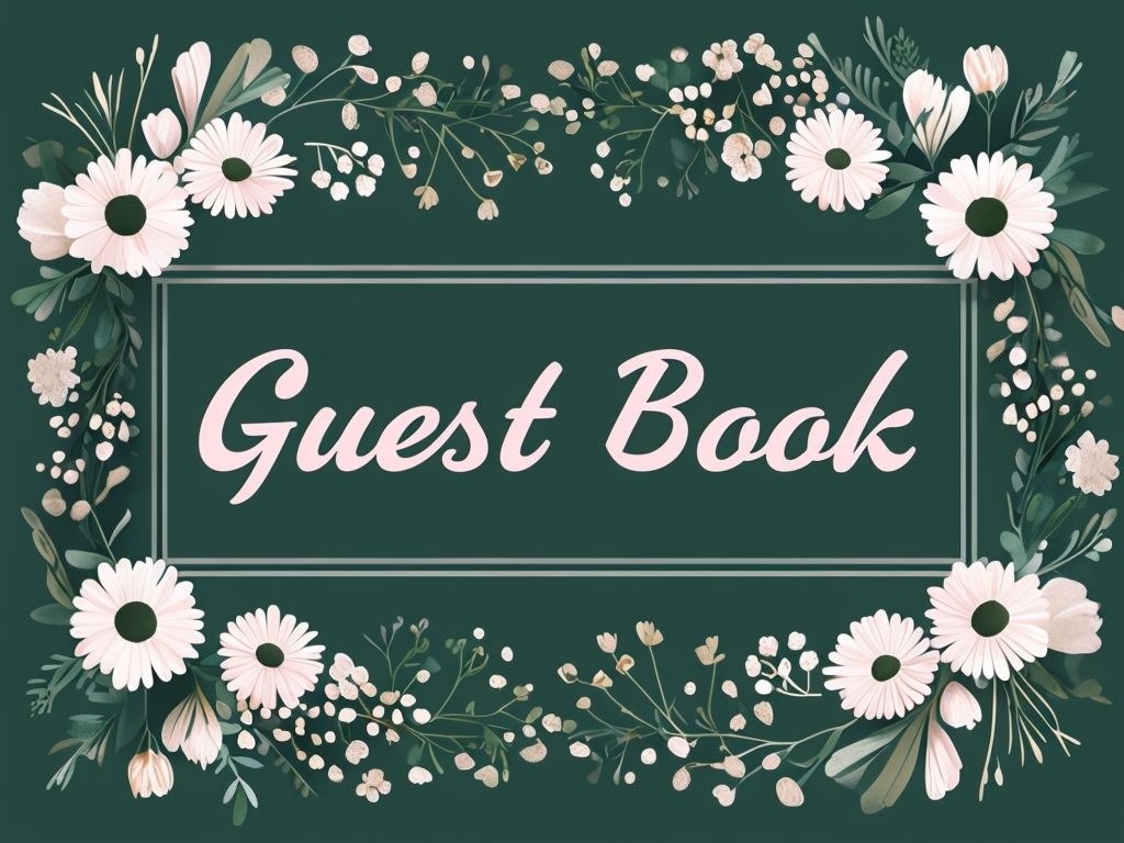 Elegant Floral Guest Book Cover Design for Special Events Sign