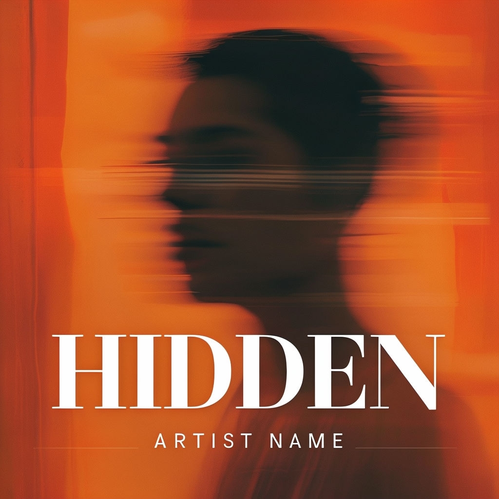 Mysterious Abstract Portrait with Bold Artist Name Spotify Album Cover