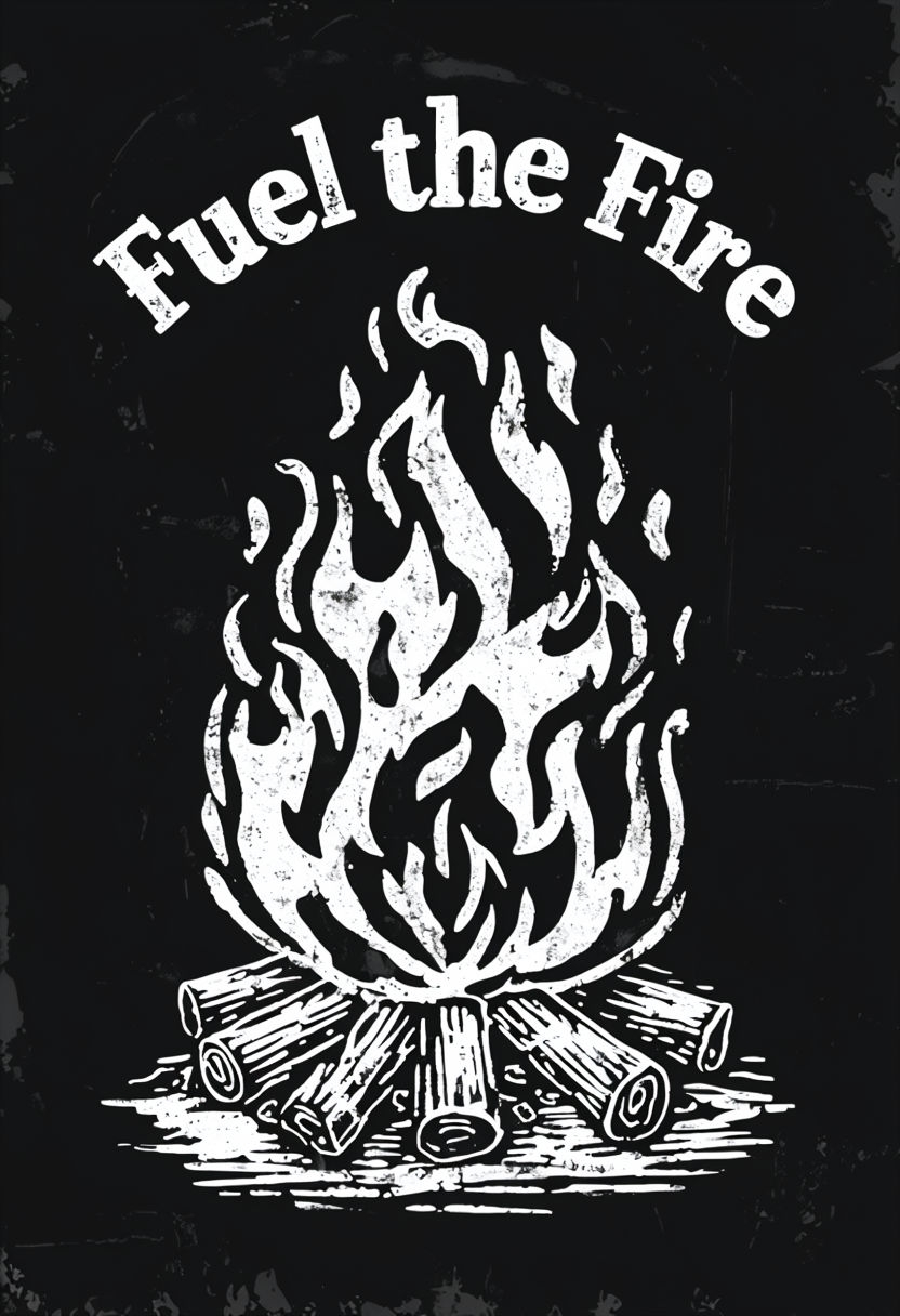 Vintage Bonfire Illustration with Motivational Quote T-Shirt