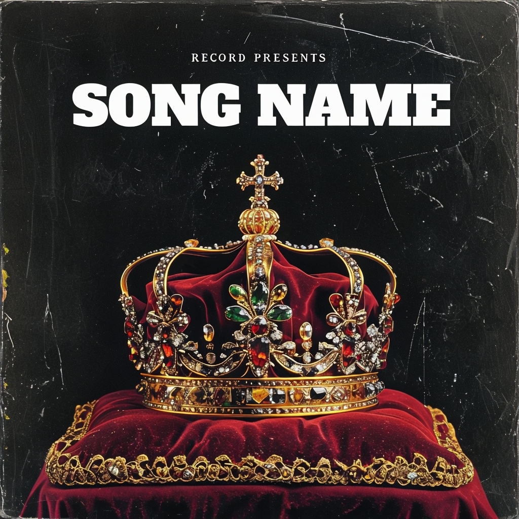 Regal Golden Crown on Red Velvet Cushion Spotify Album Cover