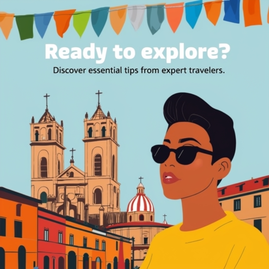 Vibrant Travel Adventure Illustration with Exploration Theme Ads