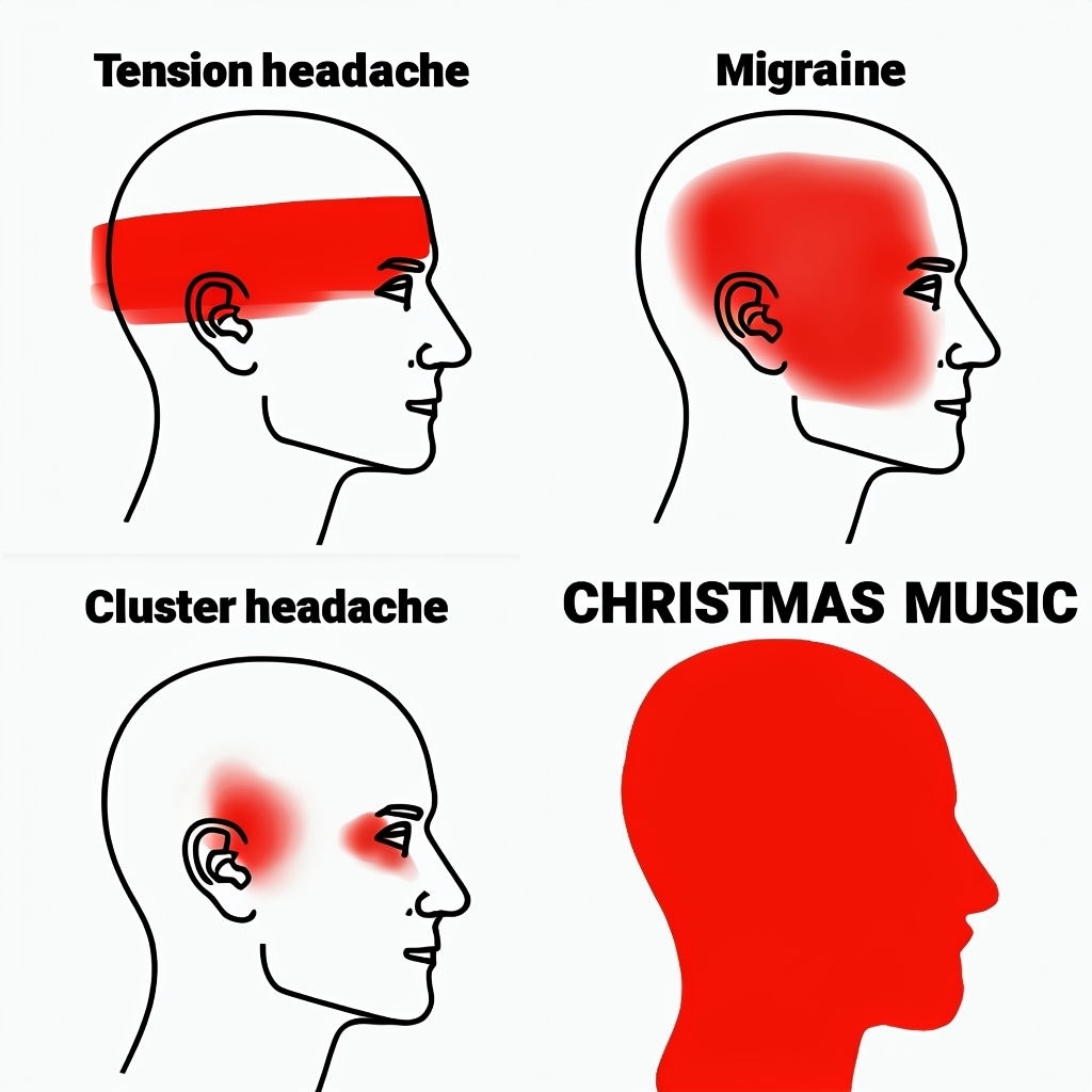 Types of Headaches Infographic Meme with a Humorous Twist