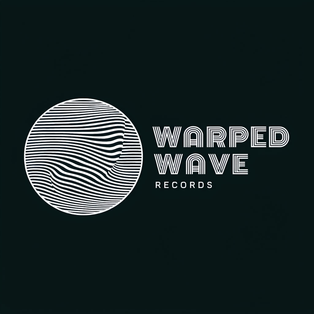Minimalist Black and White Warped Wave Logo Design