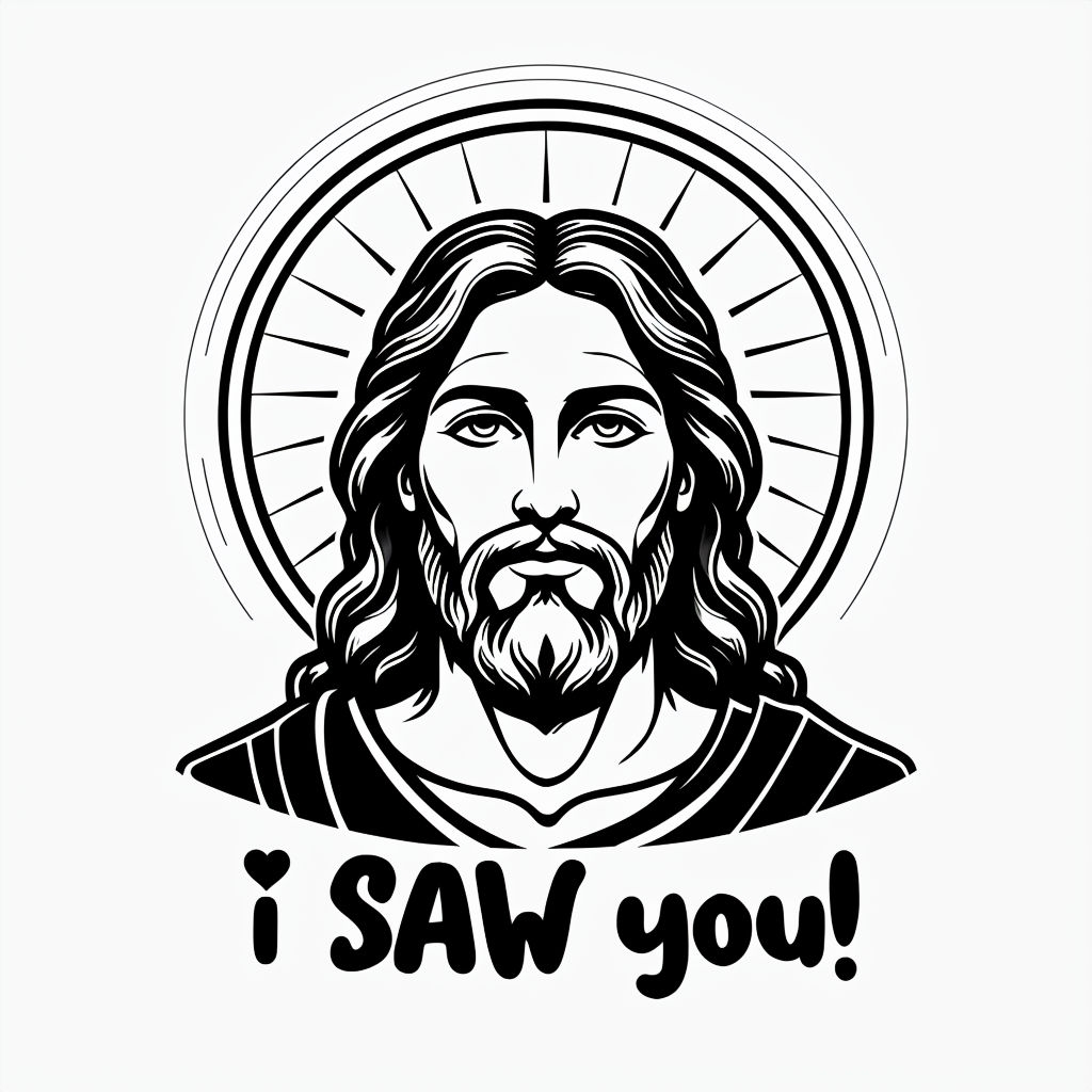 Bold Black and White Jesus Christ Graphic T-Shirt Design