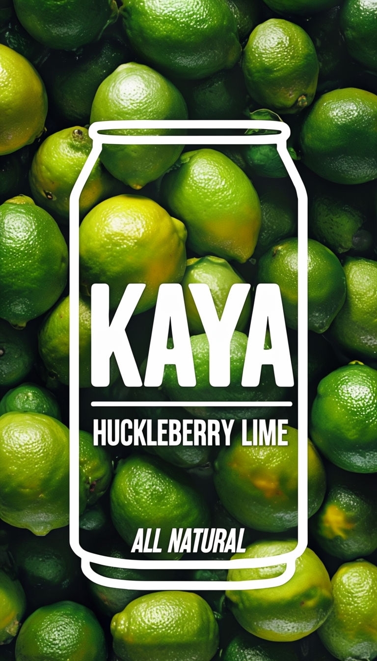 Vibrant Huckleberry Lime Beverage Ad Featuring Fresh Limes 