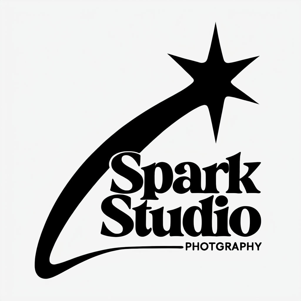 Minimalist Black Spark Studio Photography Logo Design